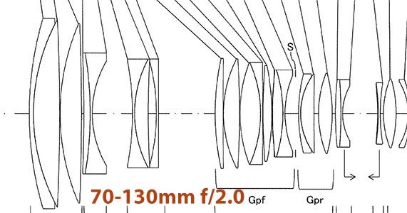 Патент Tamron на оптическую схему 70-130mm f/2.0